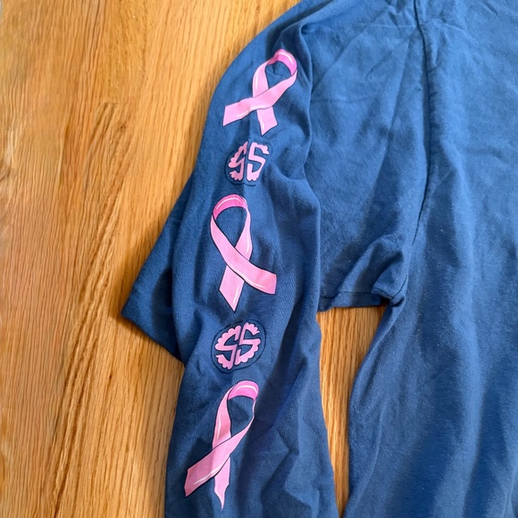 Simply Southern Women’s Blue Breast Cancer Cure Long Sleeve T-Shirt - Picture 3 of 9